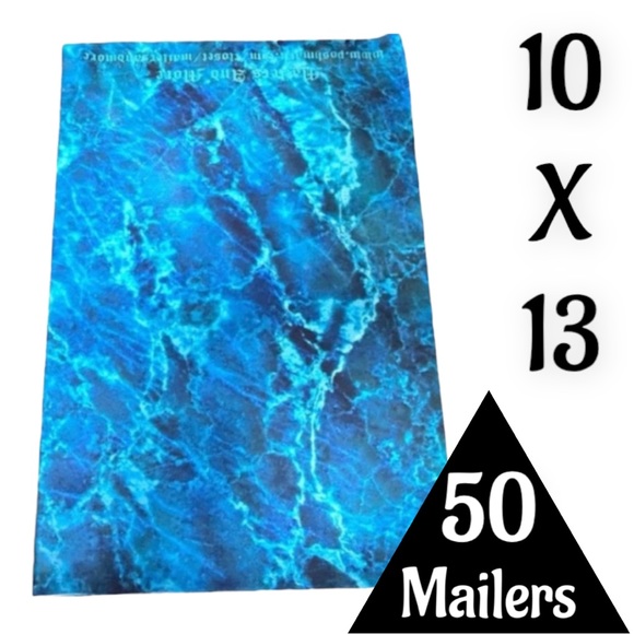 50 10X13  Poly Mailers Blue Water Ice Marble, Shipping Envelopes PRICE IS FIRM - Picture 4 of 7